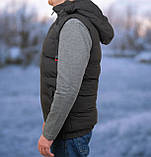 Інноваційний термо жилет з підігрівом (9 зон) HV003 та з капюшоном розмір L, фото 4