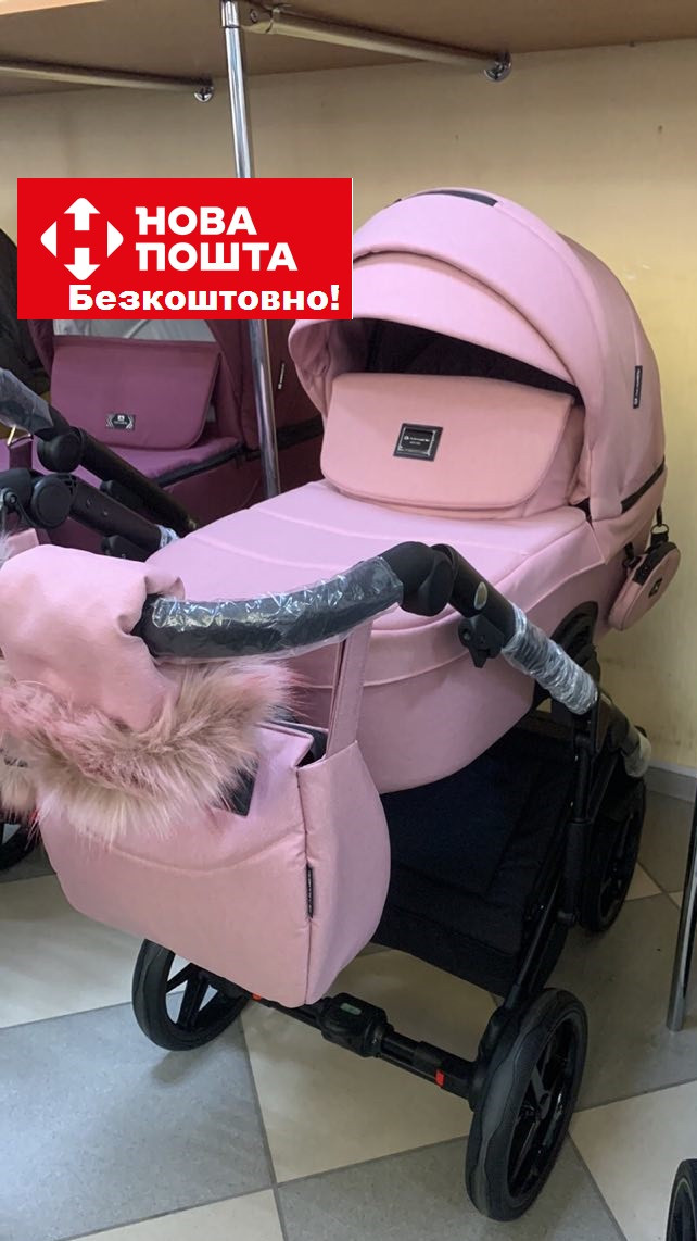 Коляска 2 в 1 Adamex Vasco TK-24 рожева тканина, фото 1