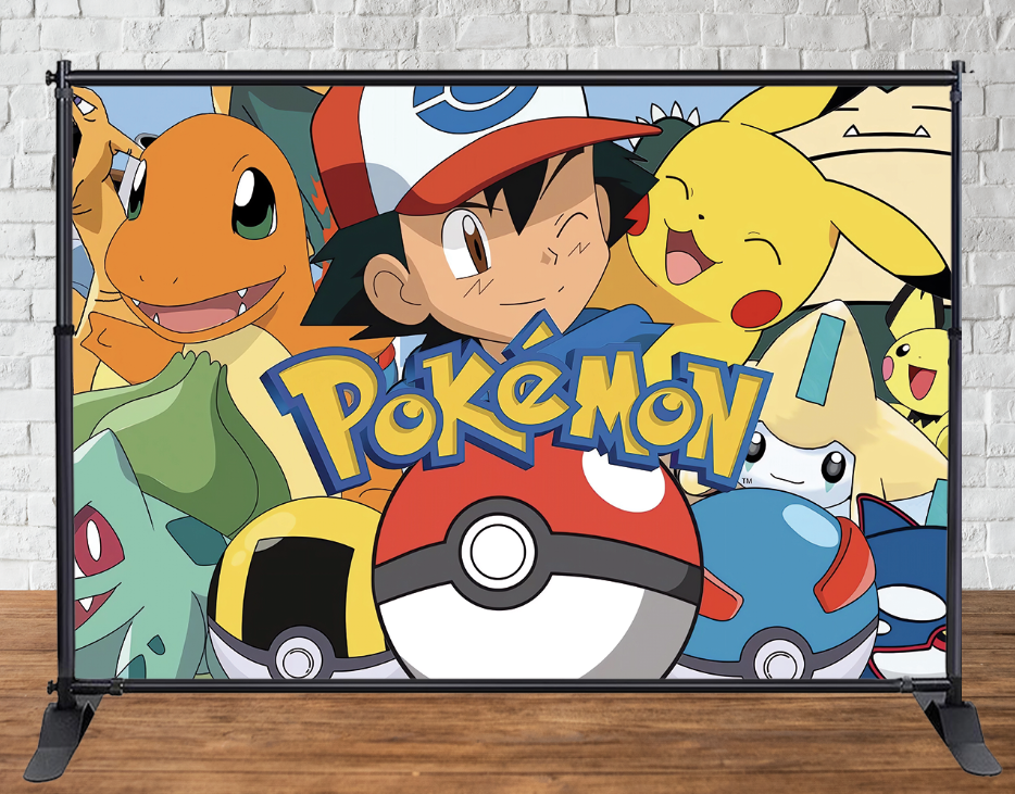 Банер 3х2м "Покемон / пікачу. Покобол" Герой - Фотозона (без каркасу)