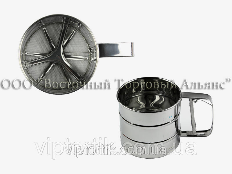 Кухоль-сито для просіювання борошна середній — 10,3х9,4 см, фото 1