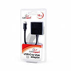 Адаптер Cablexpert USB Type-C - VGA (M/F), 0.15 м, чорний (AB-CM-VGAF-01), фото 3