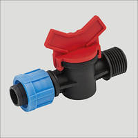 Кран з різьбою 1/2" НР для крапельної стрічки