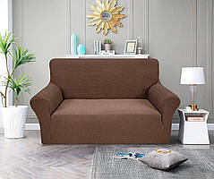 Чохол на диван двомісний (2-місний) універсальний трикотажний Love You Corn Fleece коричневий (81187)