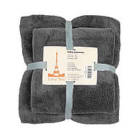 Набір рушників мікрофібра Love You Home темно-сірий 35х75 см + 70х140 см (60136)