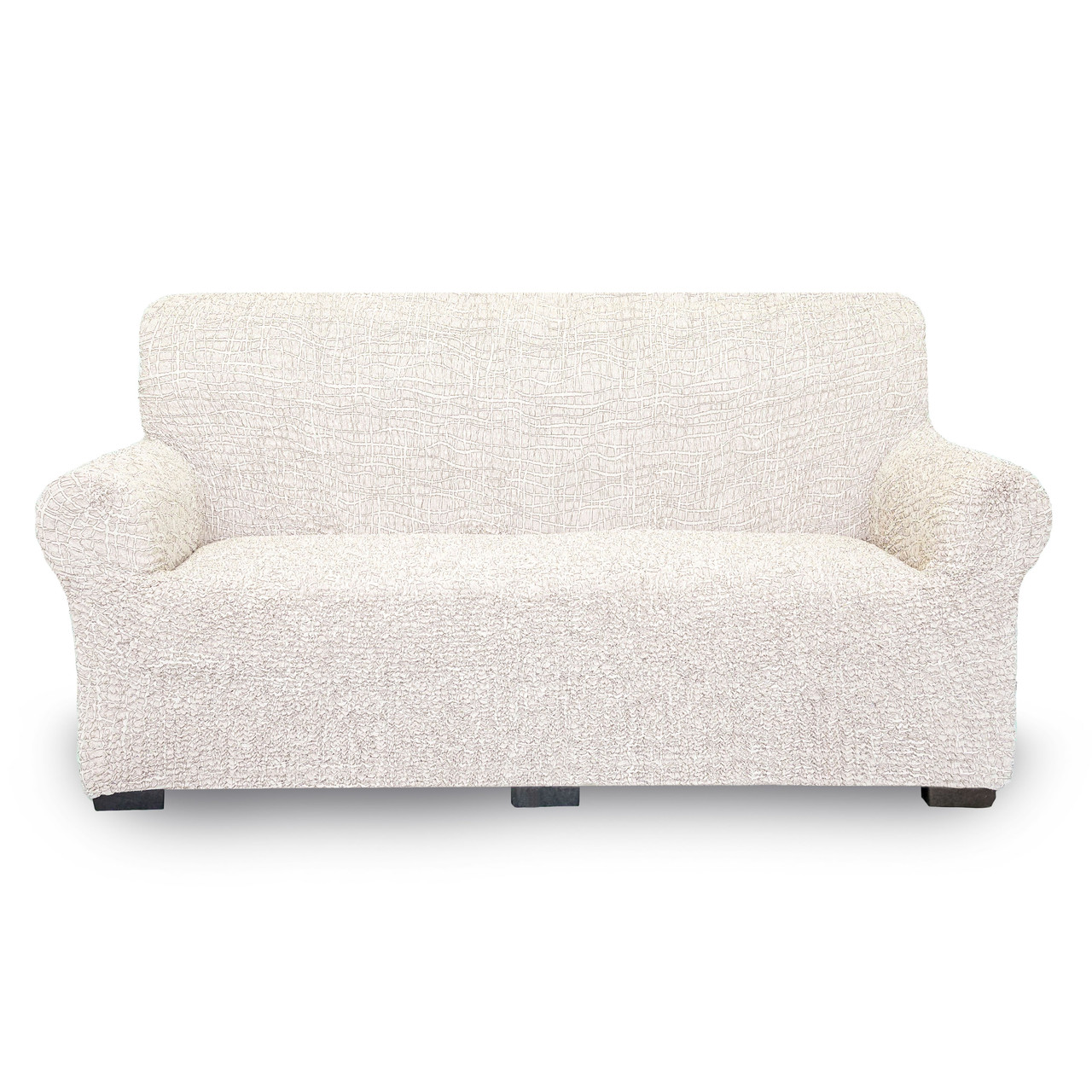 Чохол на диван двомісний (2-місний) універсальний Love You ПРЕМІУМ кремовий (81133-2), фото 1