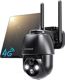 Solareye 4G LTE стільникові сонячні камери безпеки бездротові зовнішні, 2K камера без Wi-Fi із сонячною па