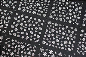 3D-наклейки для нігтів "Сніжинки білі", фото 3