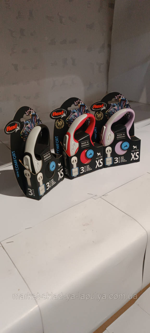 Рулетка повідець Flexi XS Comfort 3м 12кг стрічка, фото 1