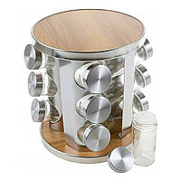 Набір для спецій Love You Home 61031, 13 предметів, скляні баночки на обертовій підставці