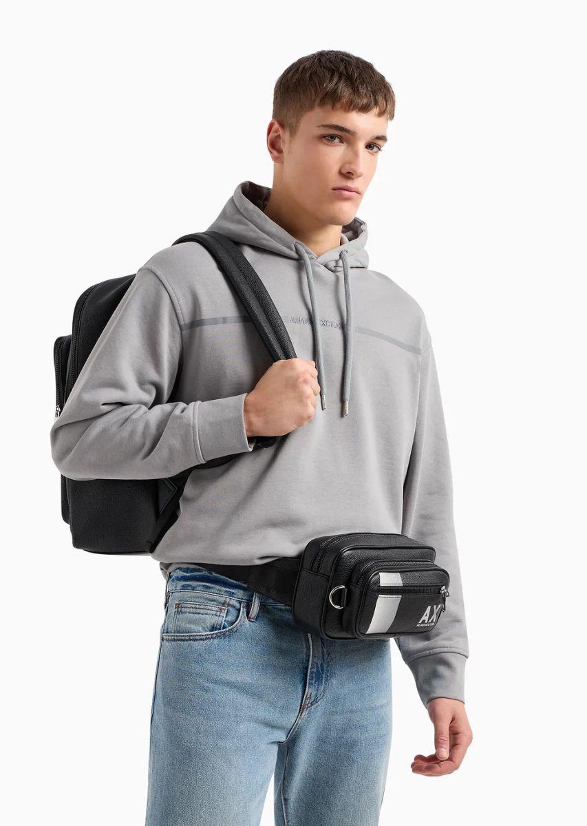 Поясна сумка Armani Exchange бананка 1159819233 (Чорний One size)