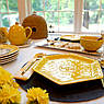 Набір із 4-х керамічних обідніх тарілок у жовтому кольорі «Солодкий мед» Certified International, фото 5