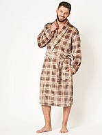 Чоловічий халат в клітинку для дому Key MGL-402
