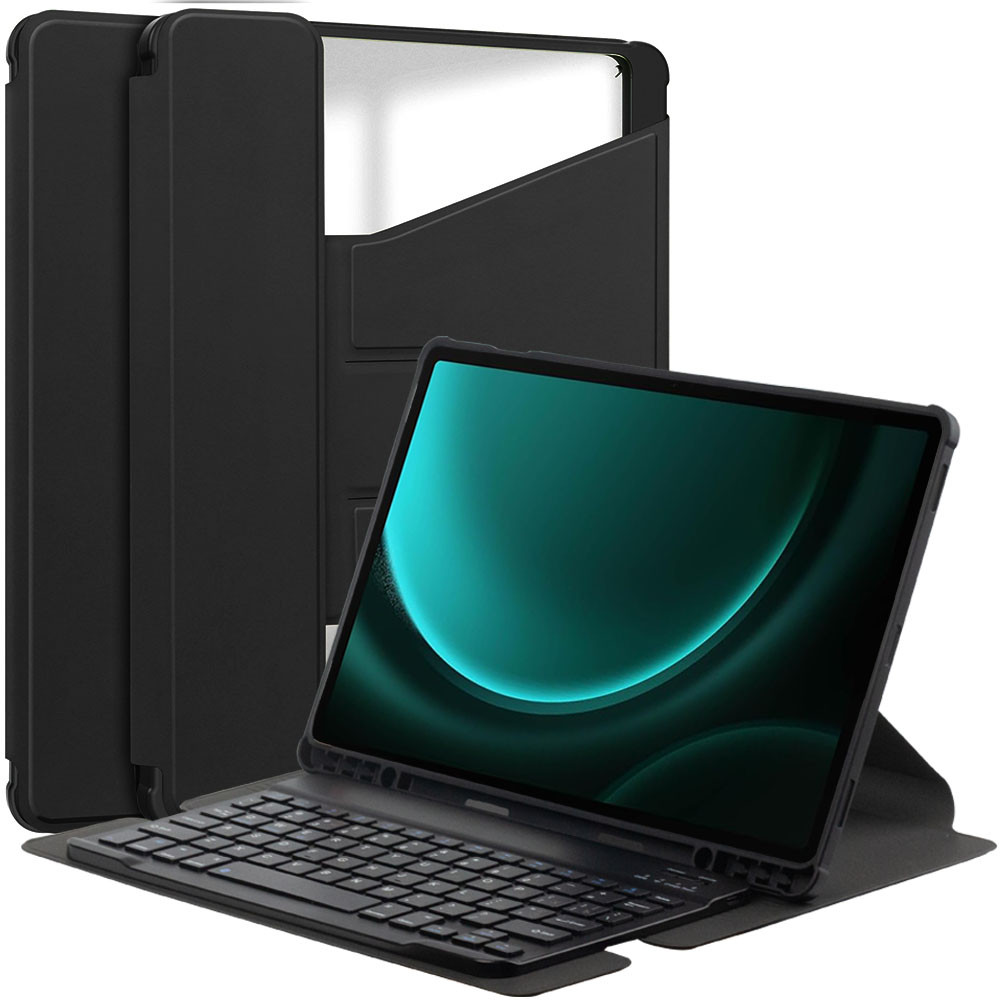 Чохол з клавіатурою для Samsung Galaxy Tab S9 Plus / S9 FE+ 12.4" Galeo Rotating (En+Ua+Ru) Black, фото 1