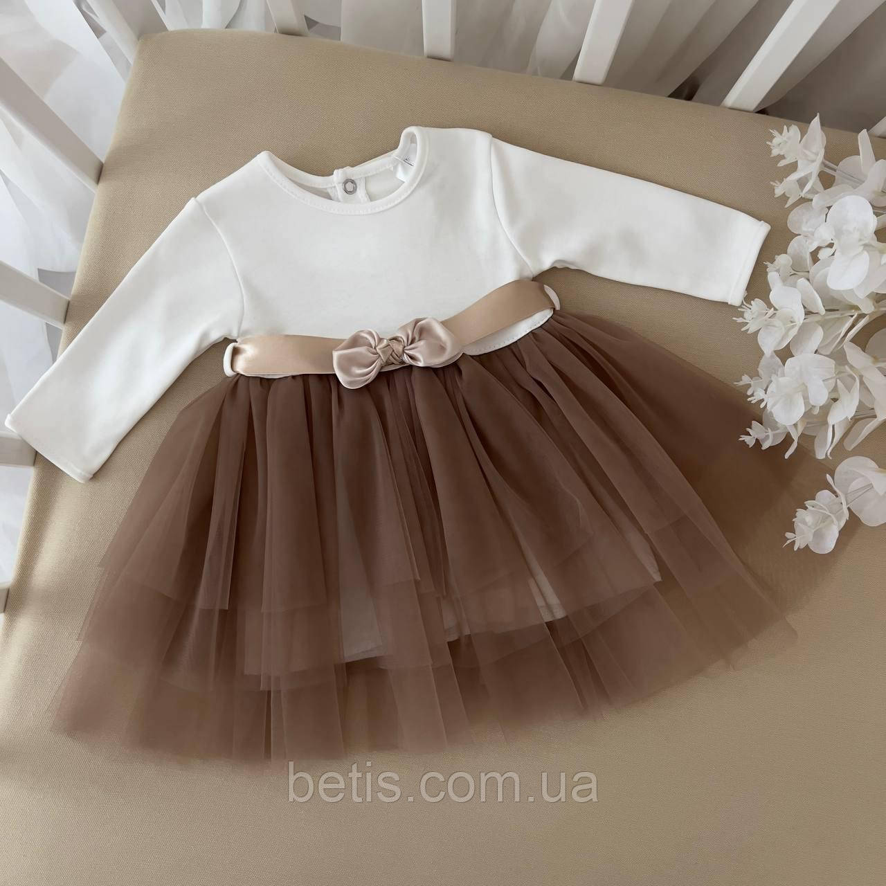 Плаття "Ніжність-2" д.р. Кавовий Інтерлок арт.27075211 Зріст 56-38(р)