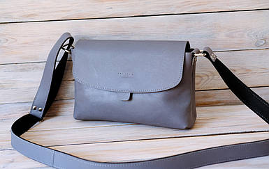 Жіноча сумка Віталія з натуральної шкіри колір Сірий