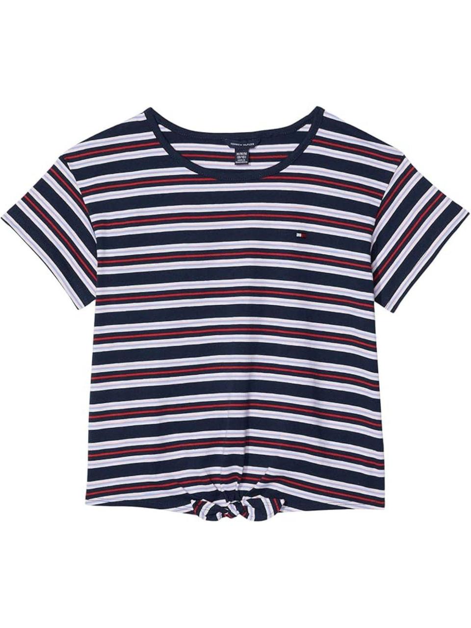 Дитяча футболка Tommy Hilfiger у смужку з вузлом 1159821800 (Синій 16), фото 1
