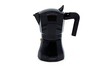 Гейзерна кавоварка Maestro 450мл, алюмінієва, чорна, артикул MR-1658-9, для приготування кави.