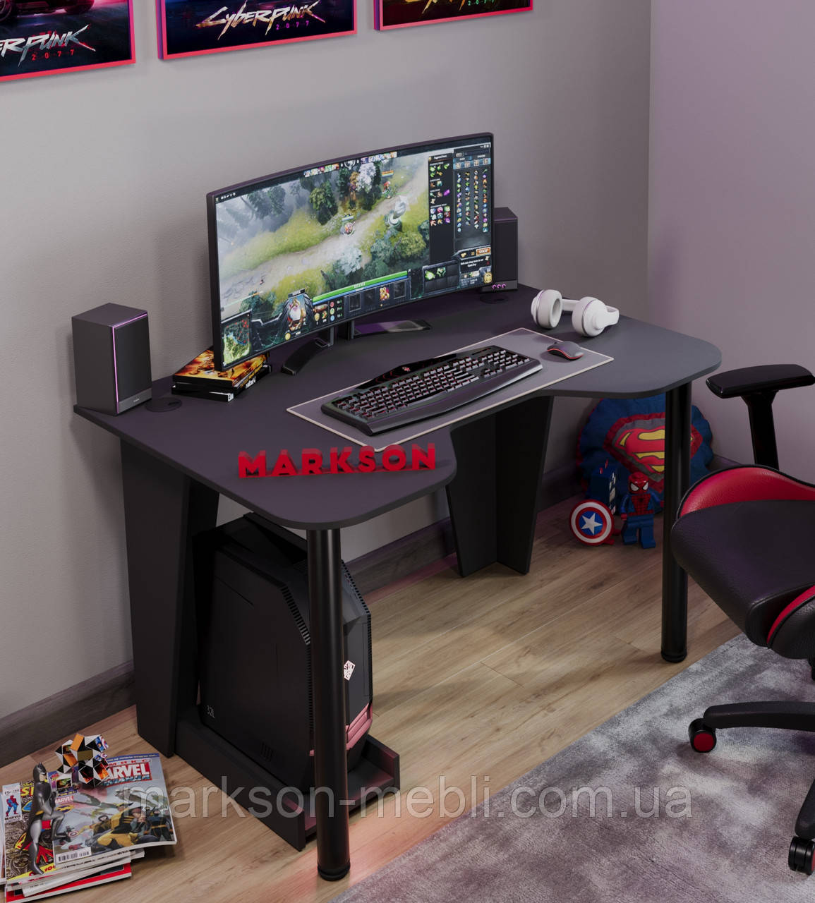 Геймерський комп'ютерний стіл  " STALKER"  чорний, ігровий