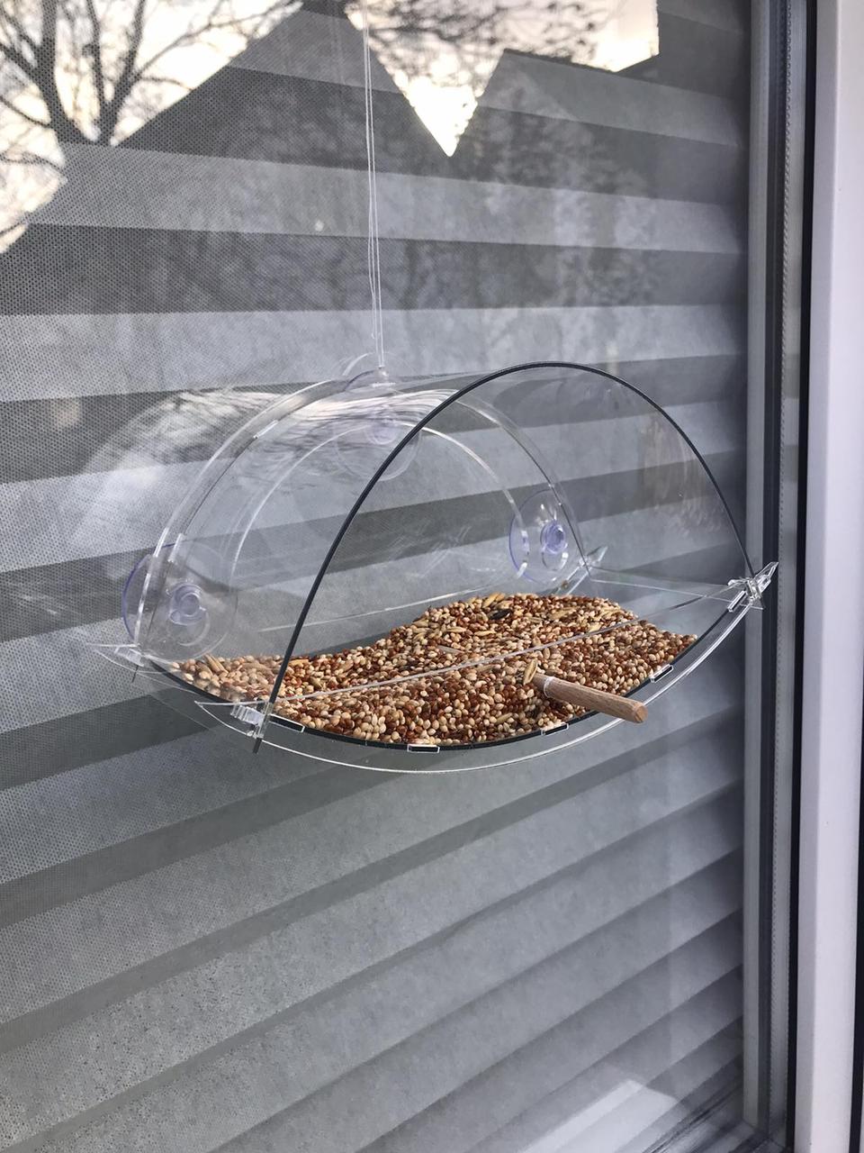 Годівничка прозора на присосках на вікно ТРЕСТ