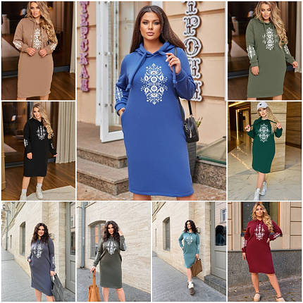 Зимова сукня худи великі розміри, фото 1