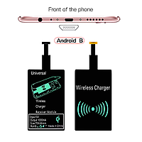 Універсальний приймач для бездротової зарядки Android Qi, бездротовий зарядний пристрій Micro USB тип А