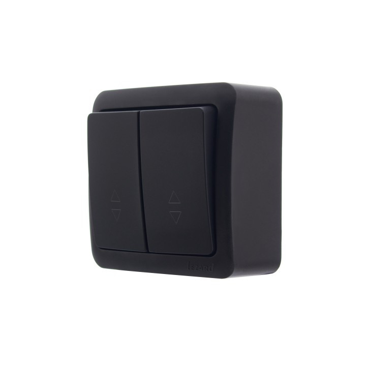 Вимикач подвійний прохідний антрацит LEZARD VIOLA, фото 1