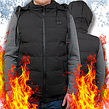 Інноваційний термо жилет з підігрівом (9 зон) HV003 та з капюшоном розмір L, фото 2