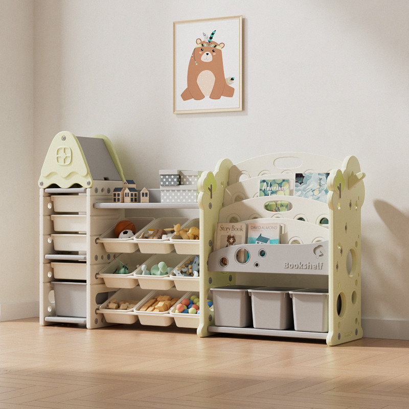 Стелаж з контейнерами + книжкова полиця 3в1 “Tree Maxi” Салатовий