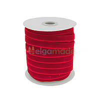Стрічка оксамитова ЧЕРВОНА, 10 мм, 45.70 м (50 ярдів)