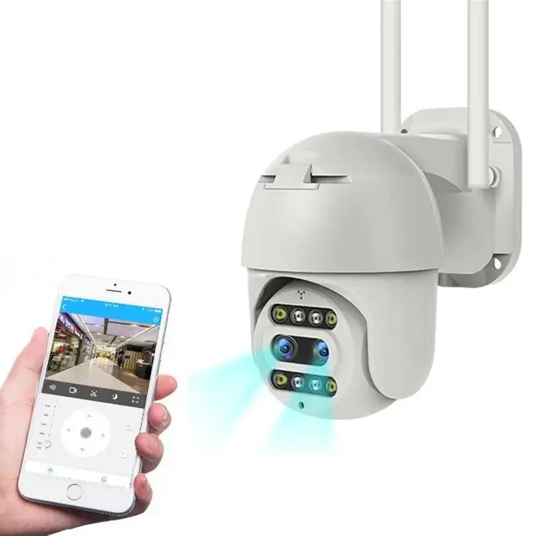 Камера відеоспостереження вулична з WiFi та дальністю 30 м HD1080P 2MP 4мм+12мм Вулична поворотна камера CF26, фото 1