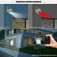 Камера відеоспостереження вулична з WiFi та дальністю 30 м HD1080P 2MP 4мм+12мм Вулична поворотна камера CF26, фото 2