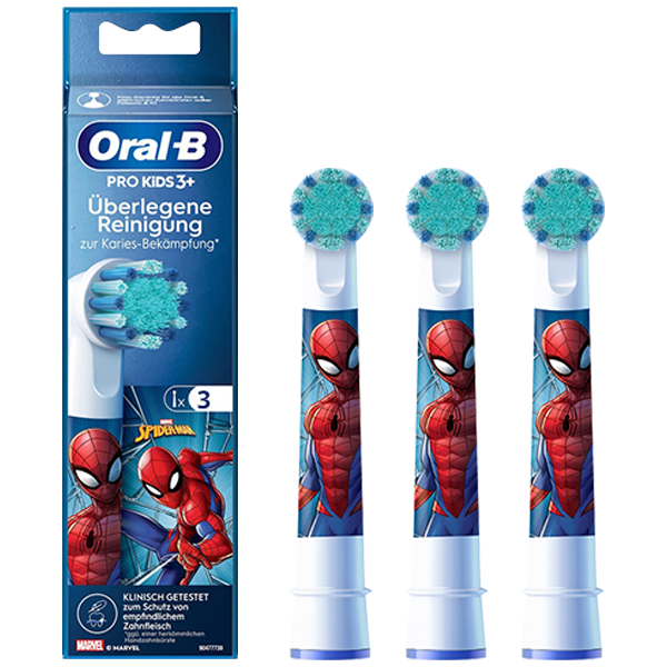 Насадка для електричної зубної щітки Oral-B EB10S Pro Kids Людина Павук White (3 шт.)