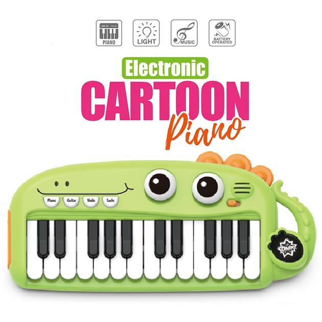 Дитячий музичний синтезатор 884В з підсвіткою Салатовий Діно, фото 1