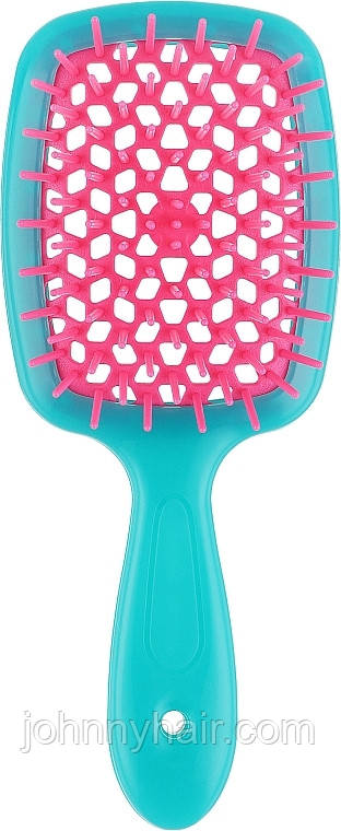 Щітка бірюзова (рожева серединка) Janeke Superbrush Small Blue/Pink, фото 1
