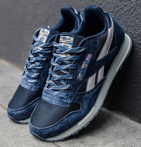 Синие замшевые мужские кроссовки Reebok Classic (ID#2444795216), цена ...