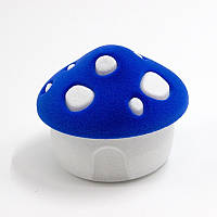 Футляр гриб синій оксамитовий для ювелірних виробів під кільце та інші прикраси розмір 50х52х66 мм