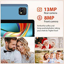 FLYCOAY найновіший планшет Android 14 10 дюймів, Octa-Core 2.0 GHz, 36 ГБ RAM+128 ГБ ROM(1 ТБ TF) 5G+2.4G WiFi,, фото 4