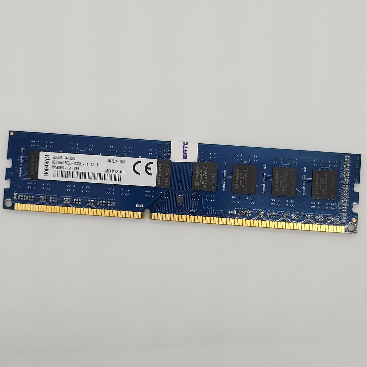 Оперативна пам'ять для комп'ютера Kingston DDR3L 8Gb 1600MHz PC3L-12800U 2R8 CL11 (HP698651) Б/В