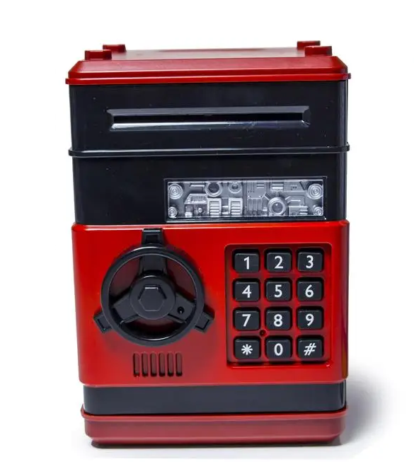 Електронна дитяча скарбничка-сейф з кодовим замком 1511 Чорно-червона