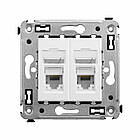 Розетка подвійна комп'ютерна RJ45 категорія 5е білий [4400464] ДКС Avanti