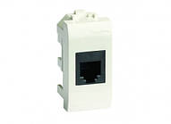 Розетка комп'ютерна RJ45 Hyperline категорія 5е 1 модуль слонова кістка [75654S] ДКС Brava