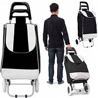 Господарська сумка на коліщатках 94 см візок кравчучка 30л до 40кг Чорний