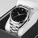 Класичний механічний чоловічий годинник з автопідзаводом з металевим ремінцем, фото 5