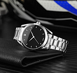 Класичний механічний чоловічий годинник з автопідзаводом з металевим ремінцем, фото 6