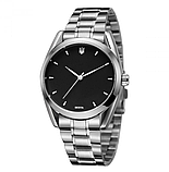 Класичний механічний чоловічий годинник з автопідзаводом з металевим ремінцем, фото 3