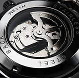 Класичний механічний чоловічий годинник з автопідзаводом з металевим ремінцем, фото 10