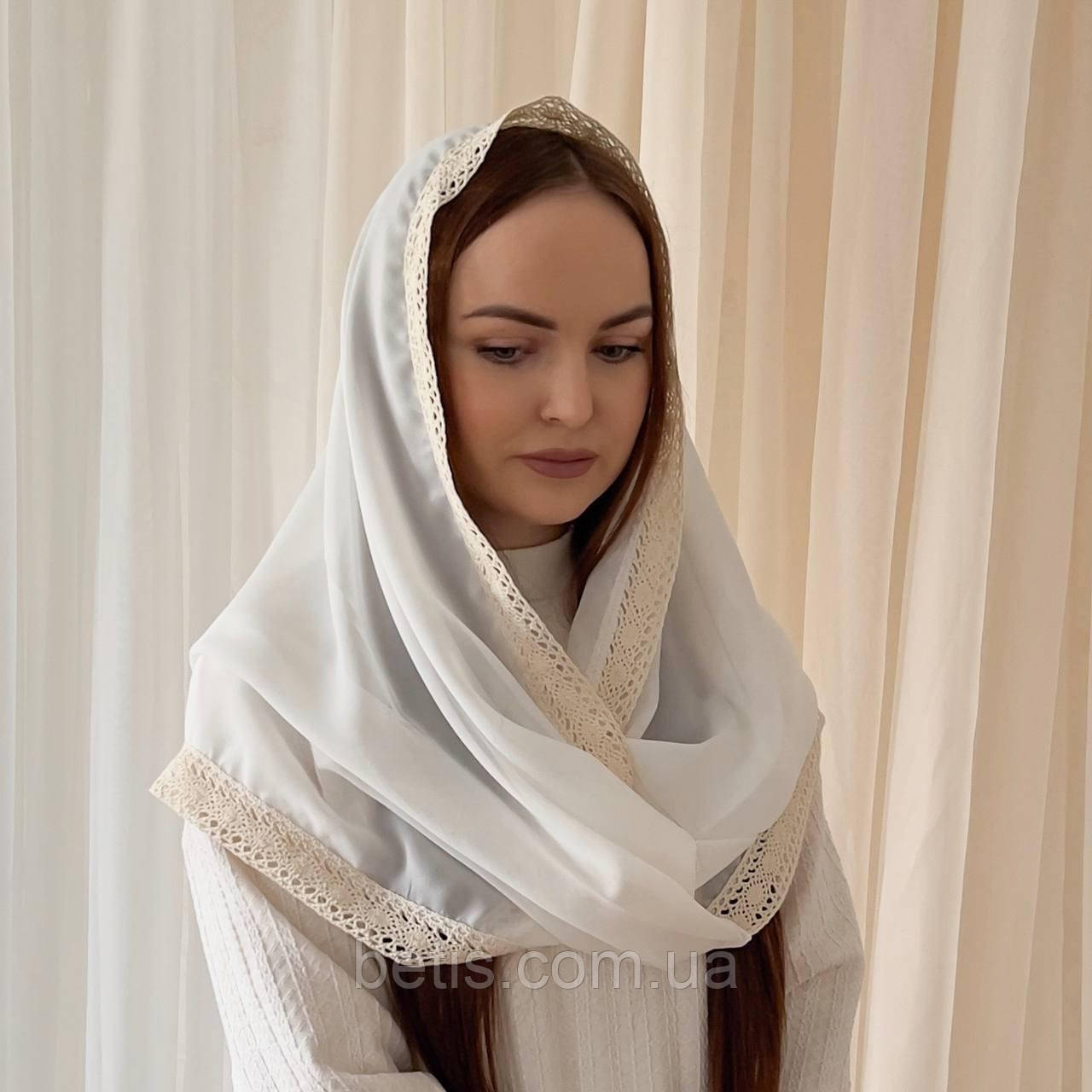 Хомут Снуд "Чарівність" для дорослих Молочний Шифон арт.91449923 50*110 см(р)