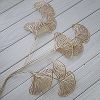 Гілка велика з листям гінкго білоба — ЗОЛОТА 90 см