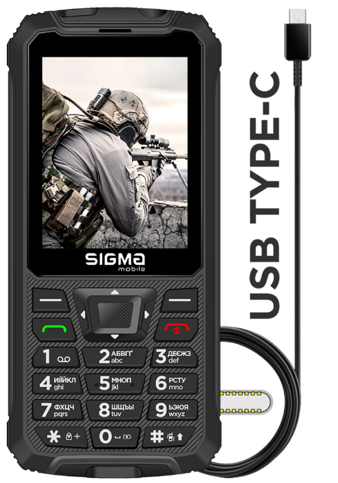 Телефон Sigma X-treme PR68 Type-C Black UA UCRF