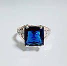 Срібна каблучка з золотими вставками, фото 2